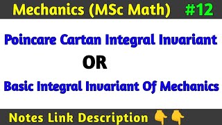 Poincare Cartan Integral Invariant MSc Math Mechanics  Math by Sachin sir [upl. by Kone]