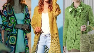 Gorgeous Look Crochet Hand knitting Cardigan Jacket Designer Free Patterns Diy Projects [upl. by Odilia]