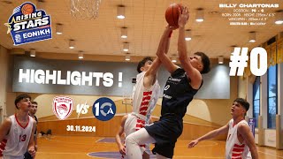 HL BASKETBALL VIDEO BILLY CHARTONAS RISING STARS ΟΛΥΜΠΙΑΚΟΣ ΔΕΚΑ 8782 30112024 [upl. by Hax838]