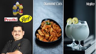 Diamond cuts snacks amp mojito recipe  summer coolers  Indian snacks amp savoury amp mocktail [upl. by Bigford160]