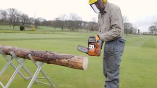 How to cut logs safely with a chainsaw  Which guide [upl. by Pattie]