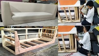 How to make sofa three seater design 2024 model  सोफा 3 सीटर कैसे बनाएं Design sofa ka video [upl. by Tammany199]