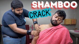 Fire Therapy back massage amp head massage with lot of asmr effect by only Shamboo barber [upl. by Negah]