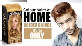 How to Colour Hairs at Home  Enega Golden Blonde Hair Colour Review [upl. by Leontine]