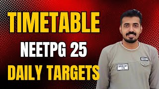 Timetable for NEETPG25 with scheduled daily targets [upl. by Eerol]