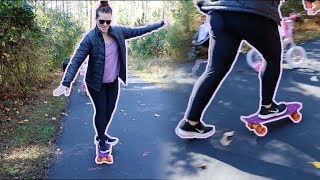 MOM LEARNS HOW TO SKATEBOARDING FOR THE FIRST TIME [upl. by Manley]