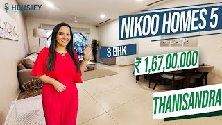 Nikoo Homes 5 Thanisandra  3 BHK Sample Flat Tour  Bhartiya City Thanisandra [upl. by Chico]