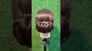 Beautiful bun hairstyle shortvideo hairstyletutotial youtubeshorts shorts hair hairstyle [upl. by Nniw]