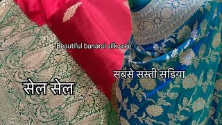 Diwali offer Beautiful banarsi silk saree Mashru silk and crepe Georgette saree sale diwali offer [upl. by Lucinda447]