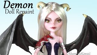 How to Demon Doll Repaint  Succubus inspired Doll Tutorial [upl. by Norward]