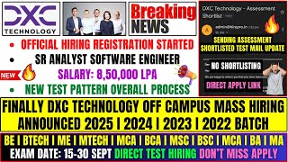 DXC Technology Official Mass Hiring Announced  OFF Campus Drive For 2025  2024  2023  2022 Batch [upl. by Pooh483]