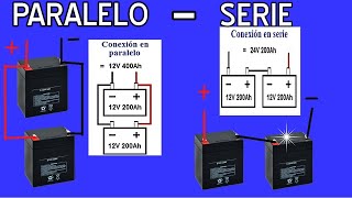 COMO CONECTAR BATERÍAS EN SERIE Y EN PARALELO ACUMULADOR EJEMPLOS MAS CLARO IMPOSIBLE [upl. by Annael]