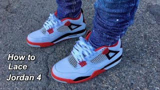 How to lace Jordan 4s🔥 On Foot [upl. by Adnwahsor]