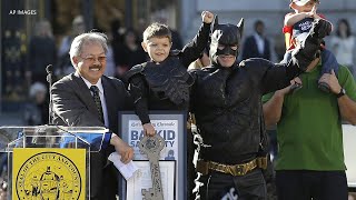 10 years ago Child with cancer known as Batkid saved San Francisco from Gotham City villains [upl. by Dnaltiak]