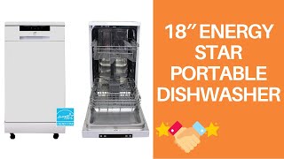 18″ Energy Star Portable Dishwasher – White SD9263W Overview [upl. by Sterling]