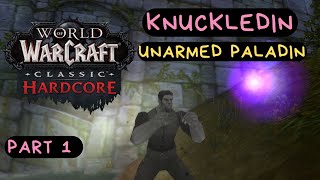 Knuckledin The Unarmed Paladin  World of Warcraft Classic Hardcore SSF Challenge Part 1 [upl. by Renner]