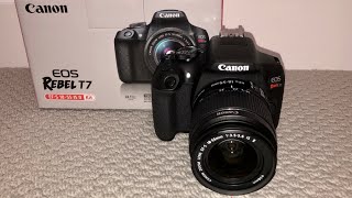 UNBOXING CANON EOS REBEL T7 DSLR CAMERA WITH 1855MM IS LENS KITS [upl. by Myk]