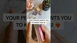 YOUR PERSON WANTS YOU TO KNOW THIS ❤️‍🔥 shorts tarotreading [upl. by Naggem1]