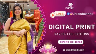 Digital Print Sarees  WhatsApp Number 733 733 7000  Brand Mandir Sarees LIVE [upl. by Navert]