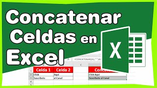 Formula en Excel para unir Dos o Mas Celdas Concatenar con espacio y sin espacio [upl. by Llerral480]