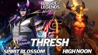 Spirit Blossom Thresh VS High Noon Thresh Skins Comparison Wild Rift [upl. by Rorry]