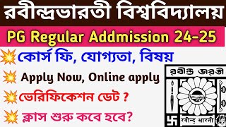 Rabindra Bharati University PG Regular Admission 2024RBU PG Admission 202425Eligibilty [upl. by Annavaj]