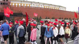 Moscow 15may Communist Pioneers at Red square [upl. by Aissyla]