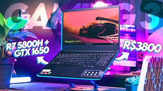 NOTEBOOK GAMER FORTE e BARATO Ideapad Gaming 3 com R7 5800H  GTX 1650 [upl. by Ful]