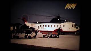 Helicopter Isles of Scilly to Penzance England 1970s old cine film [upl. by Adnirb]