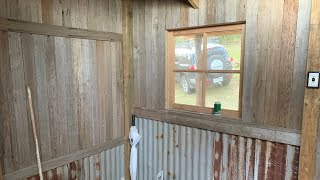 Garden Cabin  Shed Build  Working on the Internal Wall Cladding  Urban Garden Build [upl. by Jania]