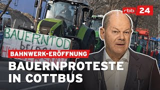 Bauern demonstrieren bei der Eröffnung des neuen ICEWerks [upl. by Ader]