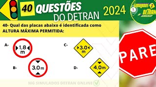 Questões de Legislação de trânsito da prova teórica do Detran legislaçãodetrânsito detranmg2024 [upl. by Cattima316]