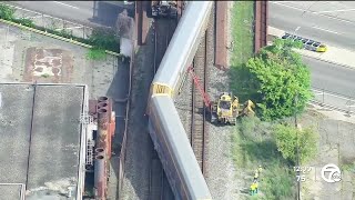 Train Derailment at Michigan and Clark in SW Detroit [upl. by Legnaesoj]