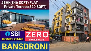 2BHK846 SQFT Flat For Sale with Private Terrace320 SQFT 450 Meters From Bansdroni Metro Station [upl. by Assena929]