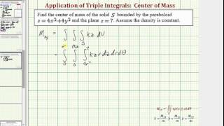 Find the Center of Mass of a Solid Using Triple Integrals [upl. by Wells]