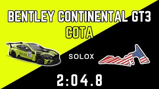 ACC Bentley Continental GT3 COTA  Hotlap  Setup  2048 [upl. by Ultann]