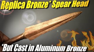 Casting an Aluminum Bronze Replica quotBronze Agequot Spear Head in a Vertical Sand Flask [upl. by Niriam722]