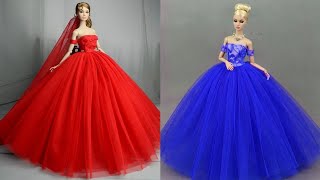 Disney Princess Doll Makeover  DIY Miniature Ideas for Barbie  Wig Dress Faceup and More DIY [upl. by Odlanier]