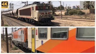 La E1352 Alstom BB 7200 fret phosphate vers Casablanca depuis Khouribga le sifflet salutaire 🔊 [upl. by Sahcnip]