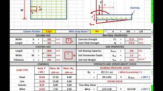 FOOTING DESIGNECCENTRIC AND CONCENTRICEXCEL SPREADSHEET [upl. by Doscher163]