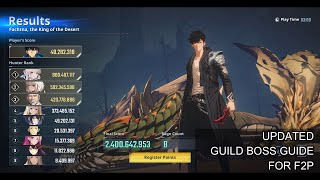 F2P UPDATED GUILD BOSS GUIDE  Solo Leveling Arise [upl. by Llenrub]