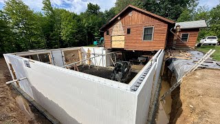 Building an ICF Foundation Under an Existing House  House Build3 [upl. by Jerrylee]