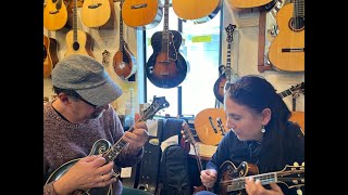 Mike Marshall and Caterina Lichtenberg at Schoenberg Guitars [upl. by Repohtsirhc303]