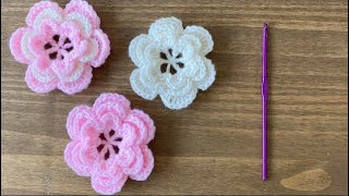 Easy crochet flower beginners friendly crochet flower tutorial [upl. by Alilad]