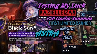 F2P Gacha Pull Testing My Luck LimitedBanner XANTHIA THE BLACK SUN ASTRAKnightsofVeda [upl. by Redfield]