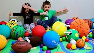 Toddlers Learn Colors with a Lot of Sports Balls  Fun Learning Activity for Preschool Kids [upl. by Durkee885]