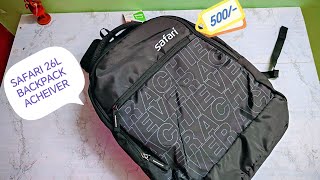 SAFARI 26L BACKPACK UNBOXING  SAFARI MEDIUM 26L ACHEIVER [upl. by Anovad]