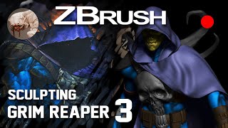 Zbrush Sculpting  Grim Reaper N3 [upl. by Stanhope]