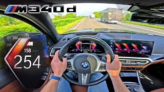 2024 BMW M340d is a 700NM DIESEL MONSTER on the GERMAN AUTOBAHN [upl. by Yrehcaz]