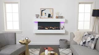 SimpliFire Format Series Electric Fireplace  Floating Mantel WallMount Electric Fireplace [upl. by Tterraj]